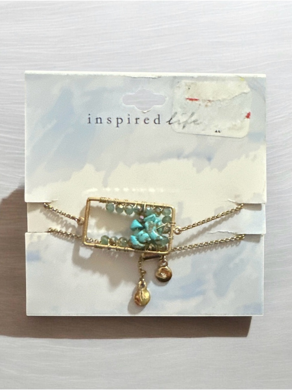 Inspired Life Gold-Tone Turquoise Pendant Bracelet Set